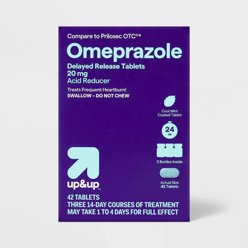 slide 1 of 6, Omeprazole Tablets - Mint - 42ct - up&up™, 42 ct