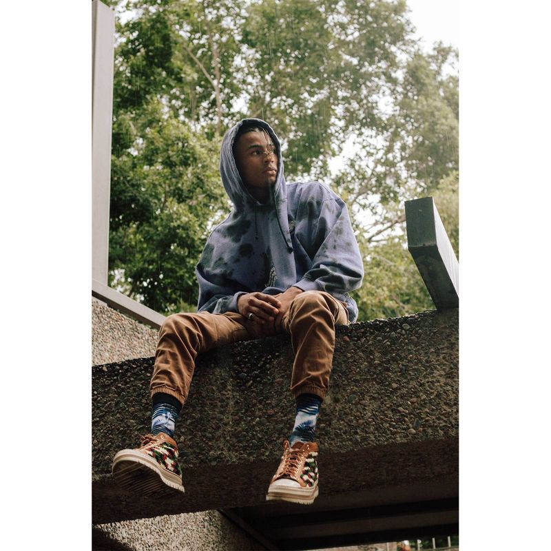 slide 6 of 7, STANCE x WADE Men's Palm Chevron Crew Casual Socks - L, 1 ct