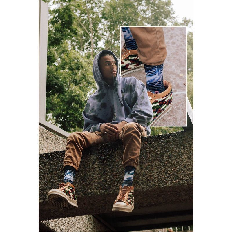 slide 5 of 7, STANCE x WADE Men's Palm Chevron Crew Casual Socks - L, 1 ct