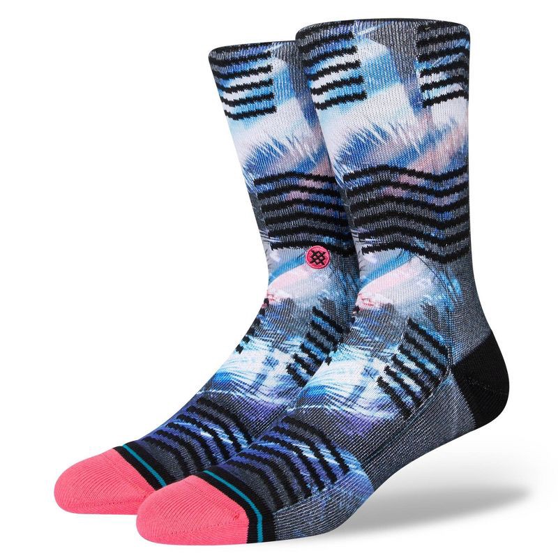 slide 1 of 7, STANCE x WADE Men's Palm Chevron Crew Casual Socks - L, 1 ct