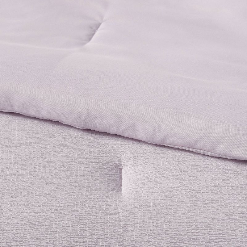 slide 3 of 4, Full/Queen Microfiber Micro Texture Comforter Light Purple - Room Essentials, 1 ct