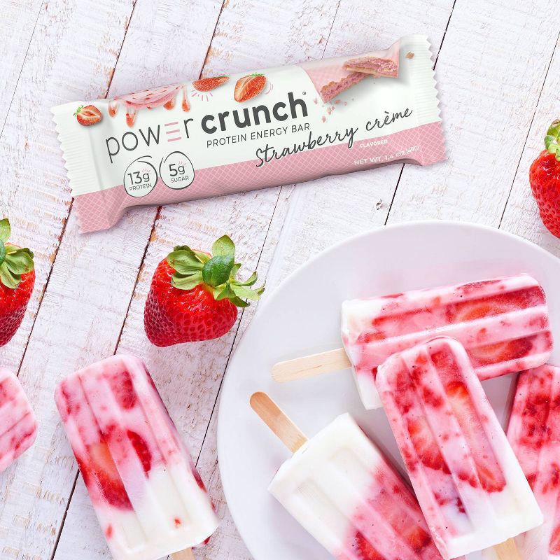 slide 3 of 6, Power Crunch Strawberry Cream Wafer Whey Protein Energy Bars - 13g Protein - 5ct, 13 gram, 5 ct