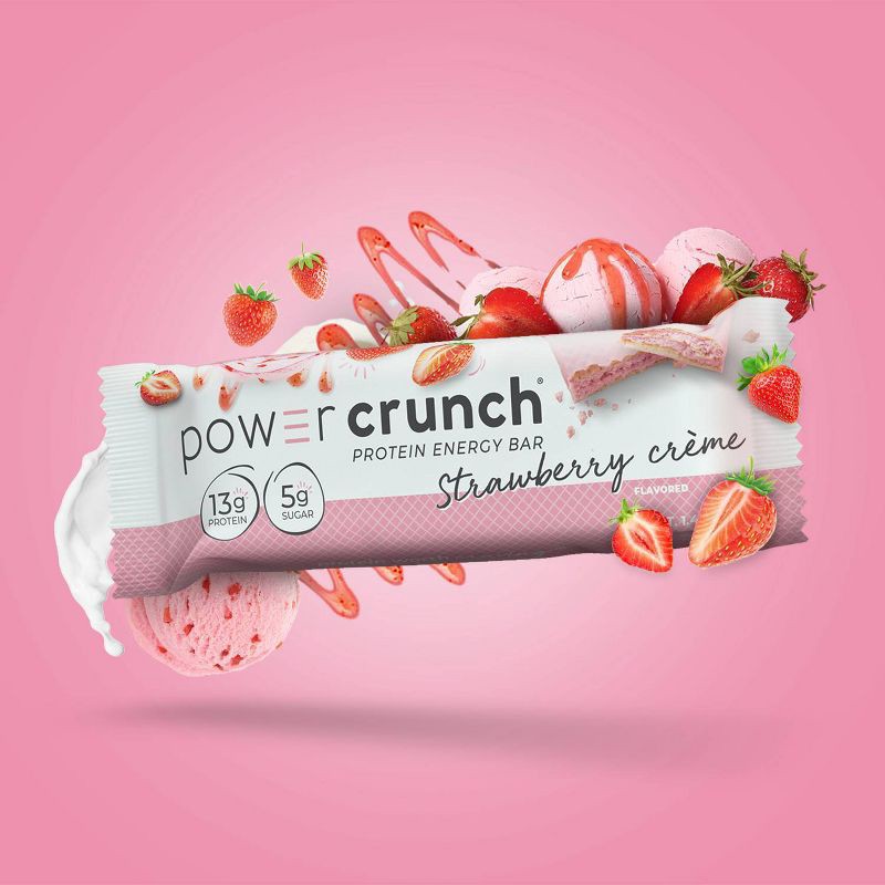 slide 4 of 6, Power Crunch Strawberry Cream Wafer Protein Energy Bar - 5pk, 5 ct