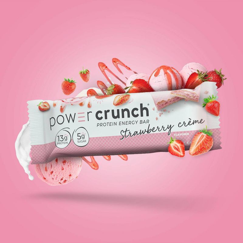 slide 4 of 6, Power Crunch Strawberry Cream Wafer Whey Protein Energy Bars - 13g Protein - 5ct, 13 gram, 5 ct