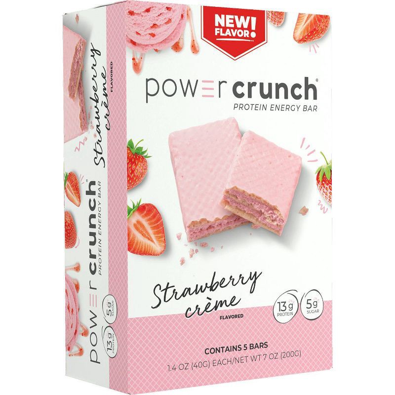 slide 1 of 6, Power Crunch Strawberry Cream Wafer Protein Energy Bar - 5pk, 5 ct