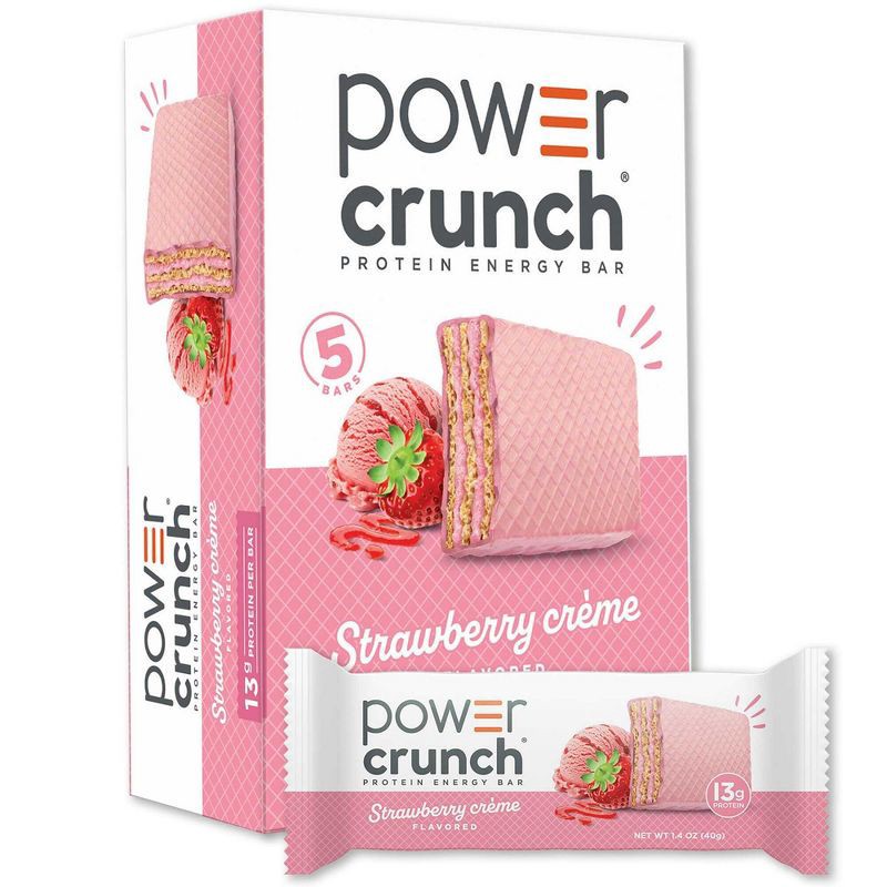 slide 1 of 6, Power Crunch Strawberry Cream Wafer Whey Protein Energy Bars - 13g Protein - 5ct, 13 gram, 5 ct