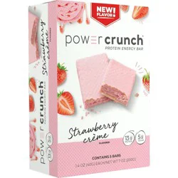 Power Crunch Strawberry Cream Wafer Whey Protein Energy Bars - 13g Protein - 5ct