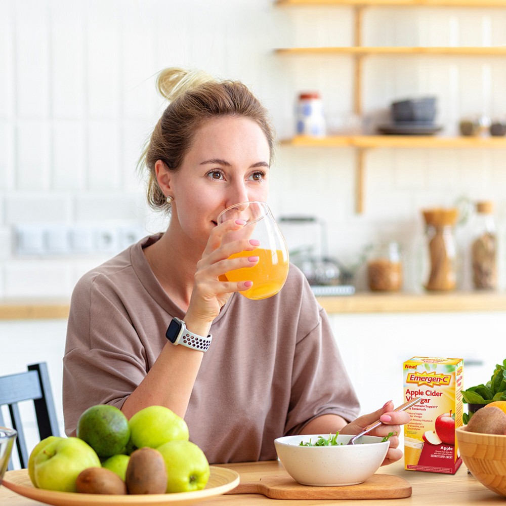 slide 2 of 5, Emergen-C Apple Cider Vinegar Immune Support Powder - 18ct, 18 ct