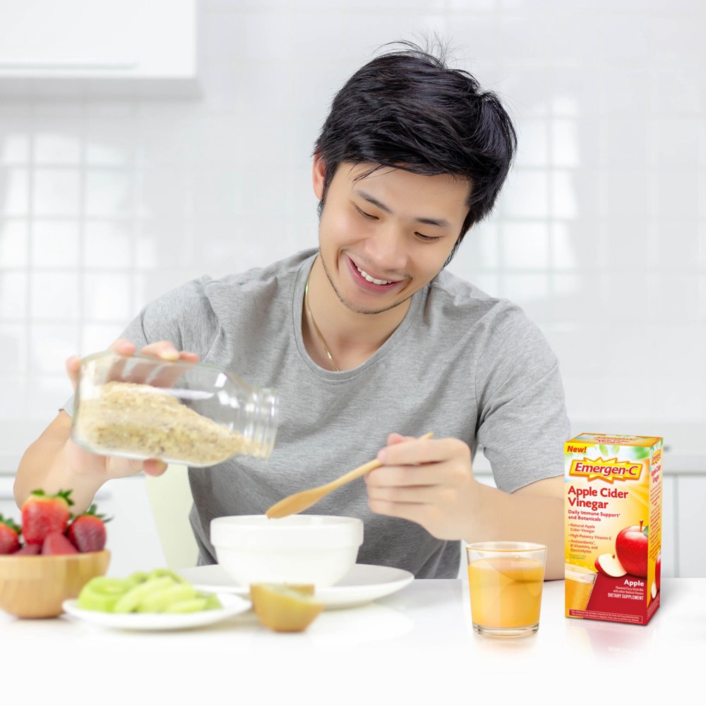 slide 3 of 5, Emergen-C Apple Cider Vinegar Immune Support Powder - 18ct, 18 ct