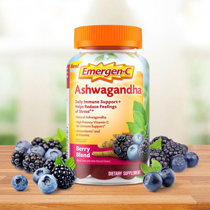 slide 5 of 5, Emergen-C Ashwagandha Immune and Stress Gummies - 36ct, 36 ct