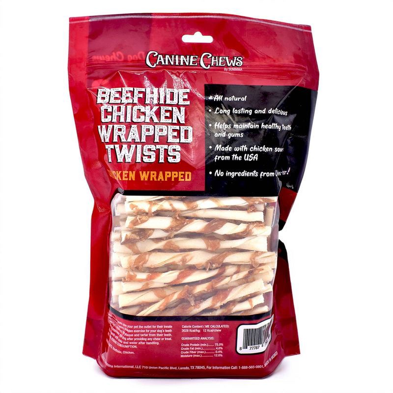 slide 2 of 4, Canine Chews Chicken and Beef Twist Rawhide Dog Treats - 100ct, 100 ct