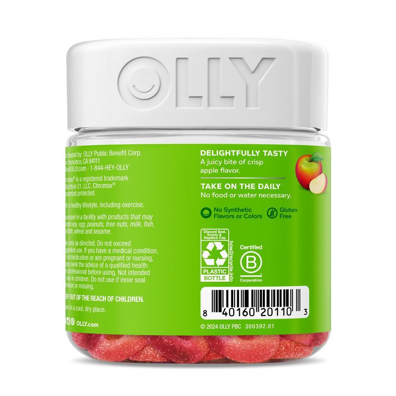 slide 8 of 10, OLLY Metabolism Gummy Rings with Apple Cider Vinegar, Vitamin B12 & Chromium - Apple - 30ct, 30 ct