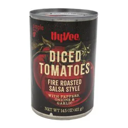 Hy-vee Fire Roasted Salsa Style With Peppers, Onions & Garlic Diced Tomatoes