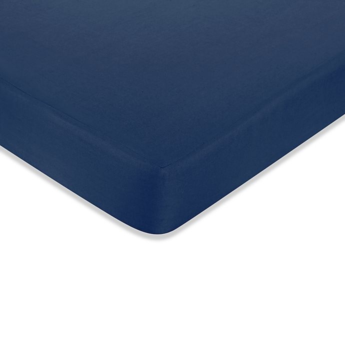 slide 1 of 1, Sweet Jojo Designs Nautical Nights Fitted Crib Sheet - Dark Blue, 1 ct