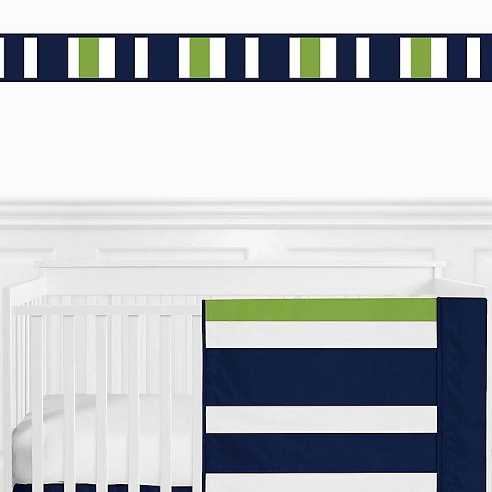 slide 2 of 2, Sweet Jojo Designs Navy and Lime Stripe Wallpaper Border, 1 ct