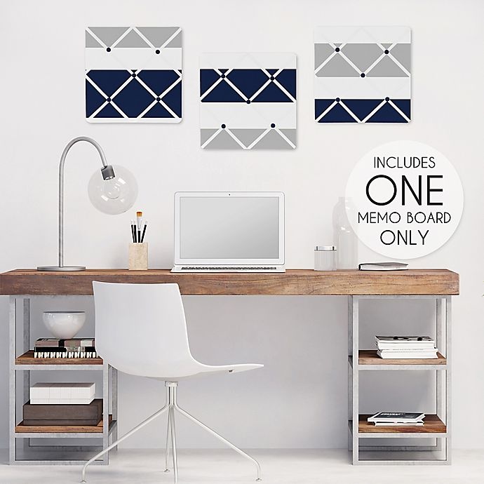 slide 2 of 2, Sweet Jojo Designs Navy and Grey Stripe Memo Board, 1 ct