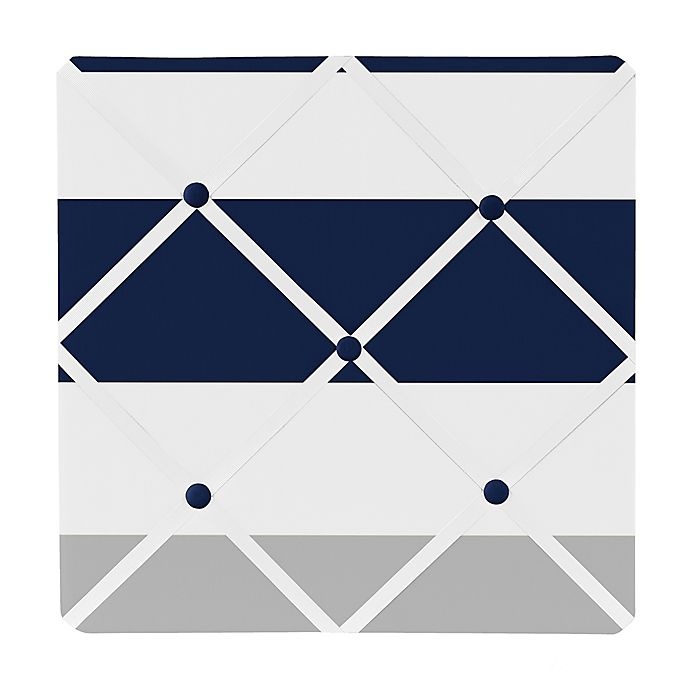 slide 1 of 2, Sweet Jojo Designs Navy and Grey Stripe Memo Board, 1 ct