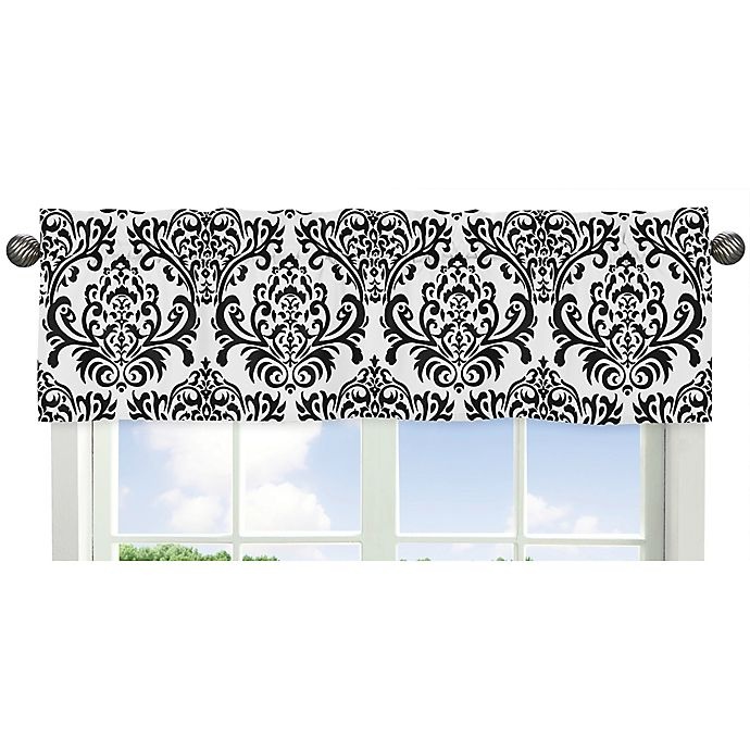 slide 2 of 2, Sweet Jojo Designs Sloane Damask Window Valance - Black/White, 1 ct