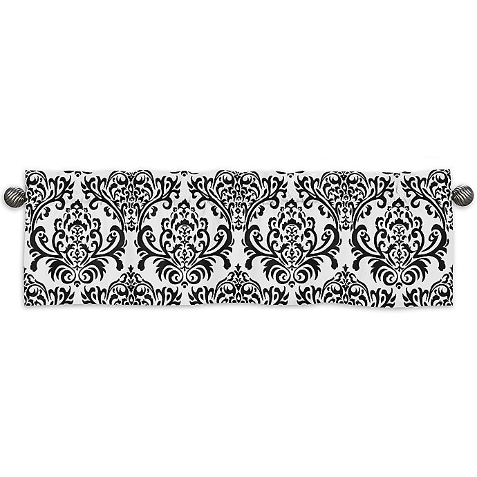 slide 1 of 2, Sweet Jojo Designs Sloane Damask Window Valance - Black/White, 1 ct