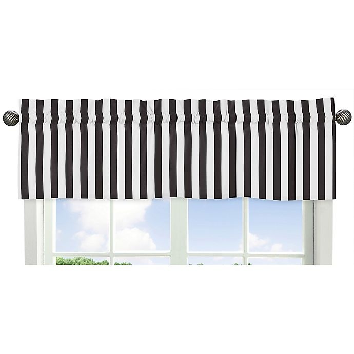 slide 1 of 1, Sweet Jojo Designs Paris Striped Window Valance - Black/White, 1 ct