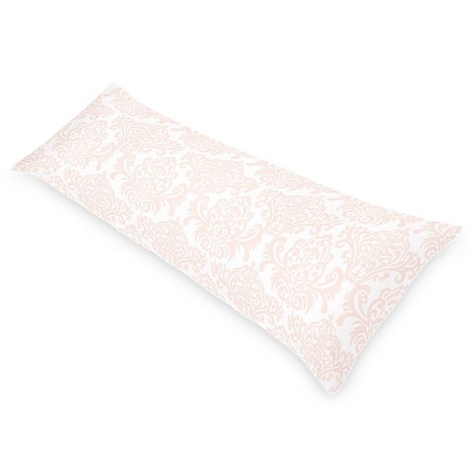 slide 1 of 1, Sweet Jojo Designs Amelia Damask Body Pillowcase - Pink/White, 1 ct