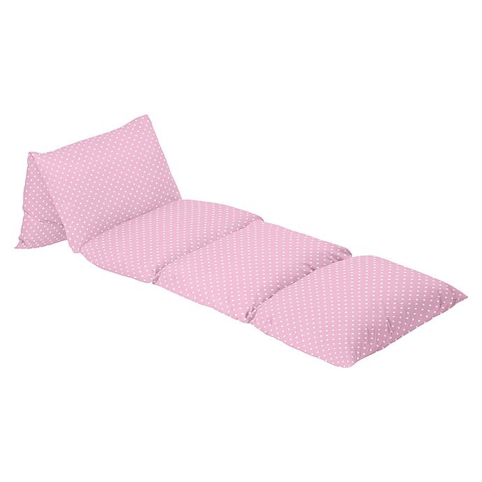 slide 3 of 3, Sweet Jojo Designs Skylar Polka Dot Floor Pillow Lounger Cover - Pink/White, 1 ct