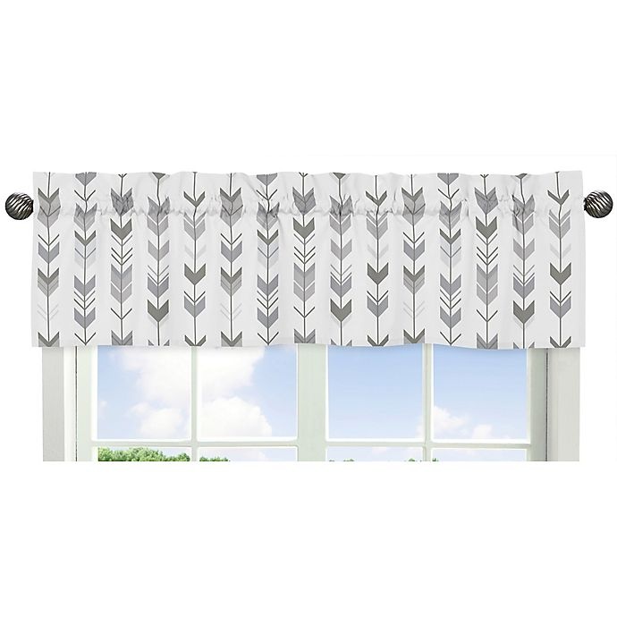 slide 1 of 1, Sweet Jojo Designs Mod Arrow Print Window Valance - Grey, 1 ct