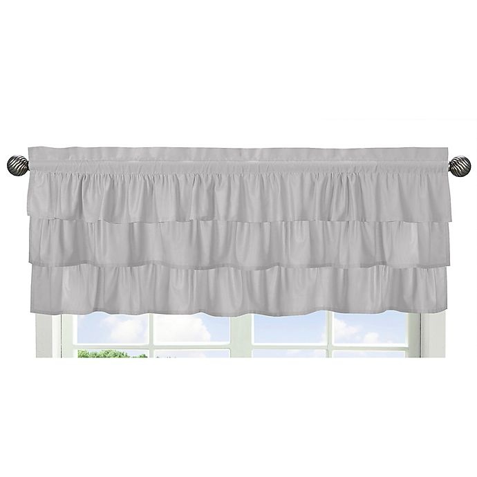 slide 1 of 1, Sweet Jojo Designs Harper Ruffled Window Valance - Grey, 1 ct