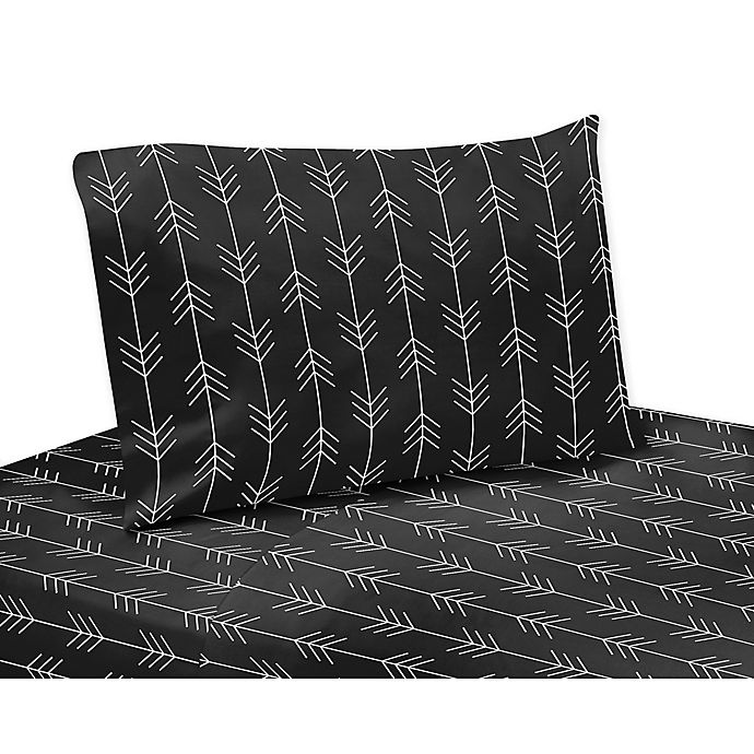 slide 1 of 2, Sweet Jojo Designs Rustic Patch Moose Queen Sheet Set - Black/White, 1 ct