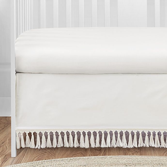 slide 2 of 6, Sweet Jojo Designs Boho Fringe Crib Bedding Set - Ivory/White, 4 ct