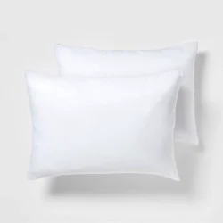 Room Essentials™ King Soft Zippered Machine Washable Pillow Protector- 2 Pack- White: Microfiber, Hidden Zipper Closure