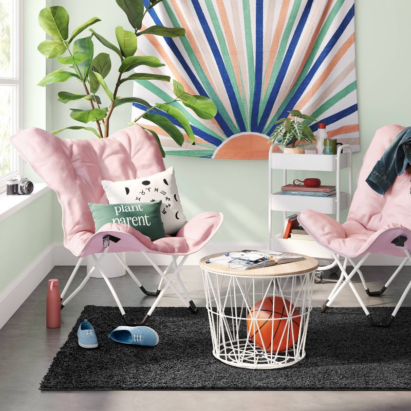 slide 2 of 4, 4'x5'5" Shag Area Rug Black - Room Essentials™, 1 ct