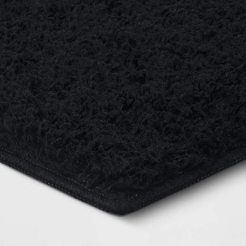 slide 3 of 4, 4'x5'5" Shag Area Rug Black - Room Essentials™, 1 ct