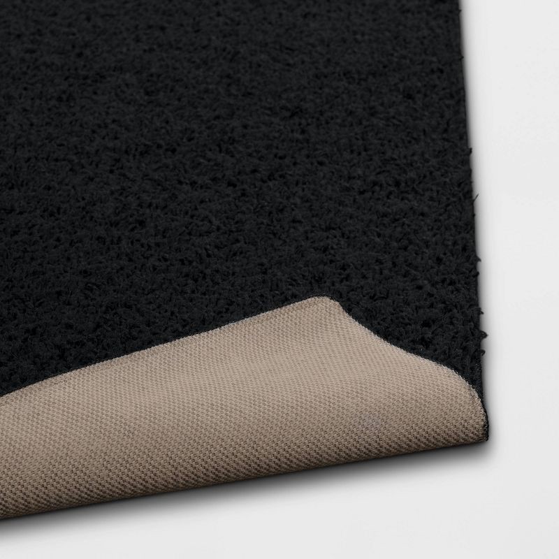 slide 4 of 4, 4'x5'5" Shag Area Rug Black - Room Essentials™, 1 ct