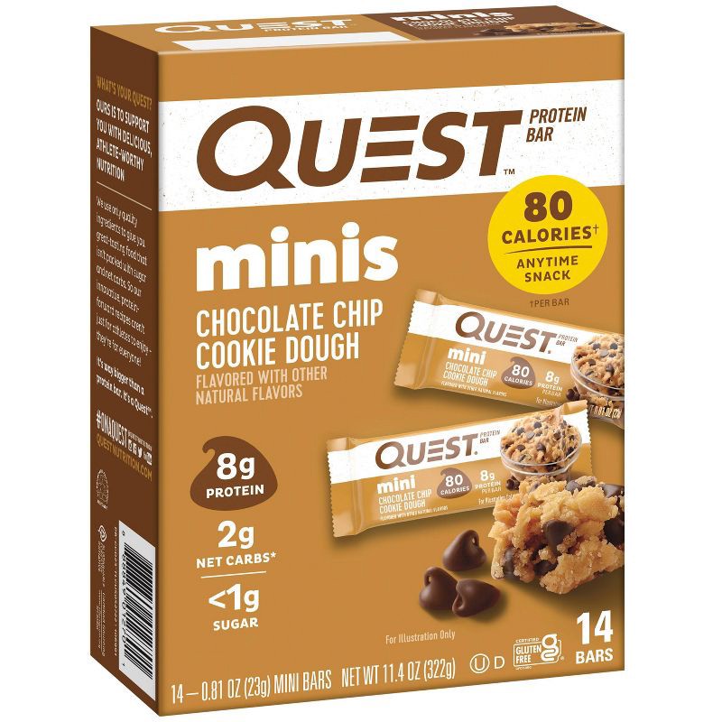 slide 2 of 6, Quest Nutrition Mini Bars - Choco Chip Cookie Dough - 14ct, 14 ct