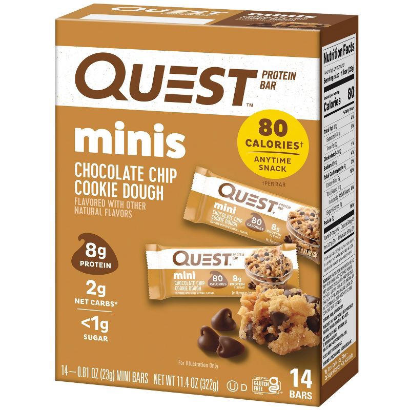 slide 3 of 6, Quest Nutrition Mini Bars - Choco Chip Cookie Dough - 14ct, 14 ct