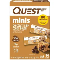Quest Nutrition Minis Chocolate Chip Cookie Dough Whey Protein Mini Bars - 8g Protein - 14ct
