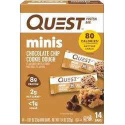 Quest Nutrition Minis Chocolate Chip Cookie Dough Whey Protein Mini Bars - 8g Protein - 14ct