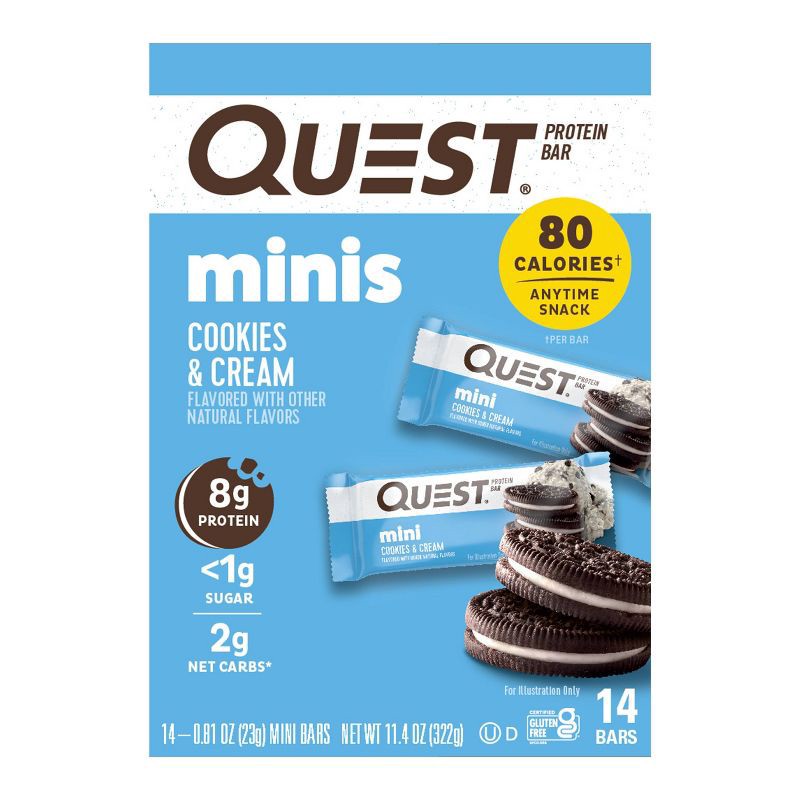 slide 1 of 5, Quest Nutrition Mini Bars - Cookies & Cream - 14ct, 14 ct