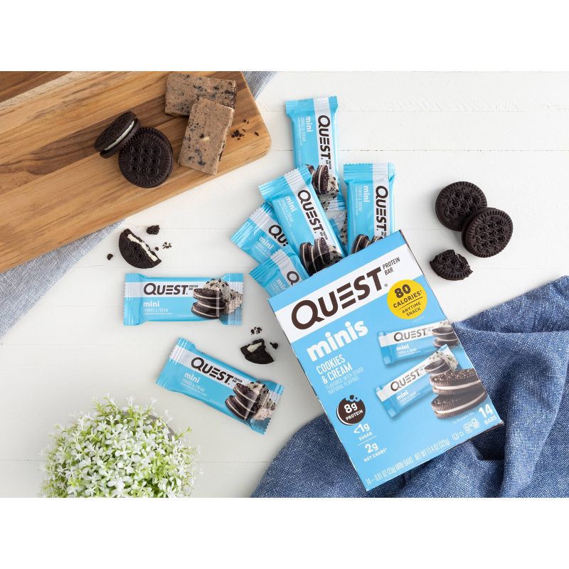 slide 3 of 5, Quest Nutrition Mini Bars - Cookies & Cream - 14ct, 14 ct