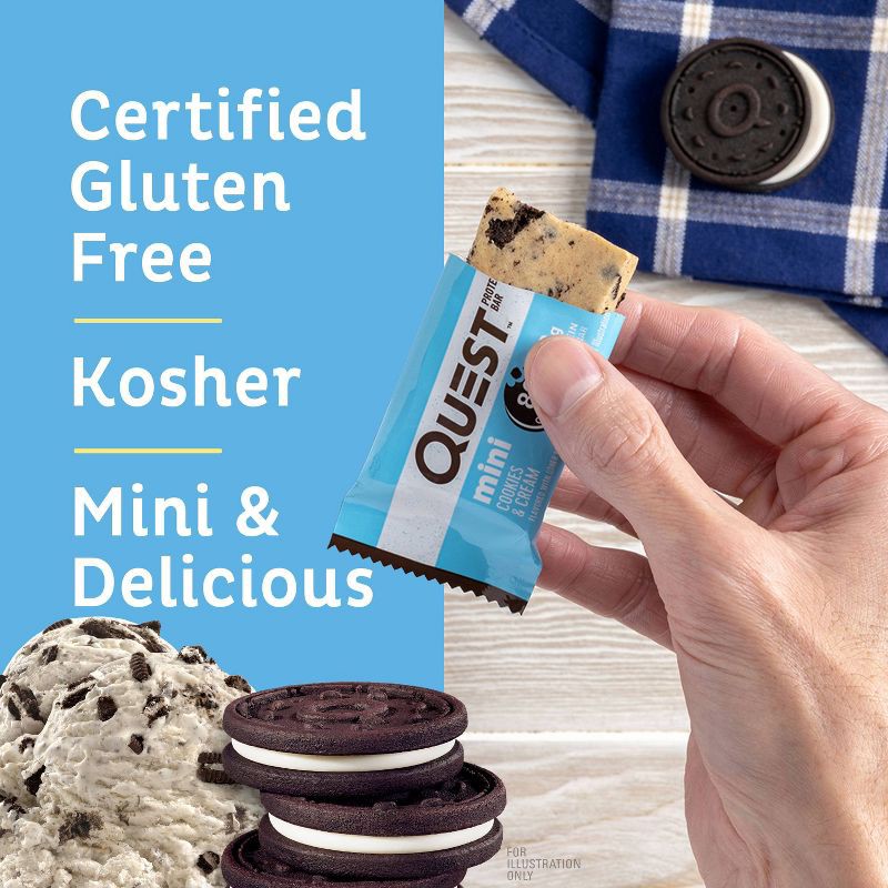 slide 4 of 7, Quest Nutrition Minis Cookies & Cream Whey Mini Protein Bars - 8g Protein - 14ct, 14 ct