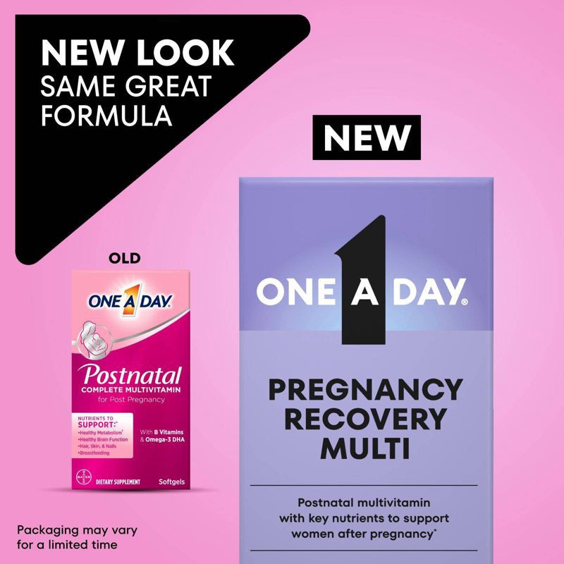 slide 3 of 10, One A Day Postnatal Vitamins for Women with Folic Acid - 60ct, 60 ct