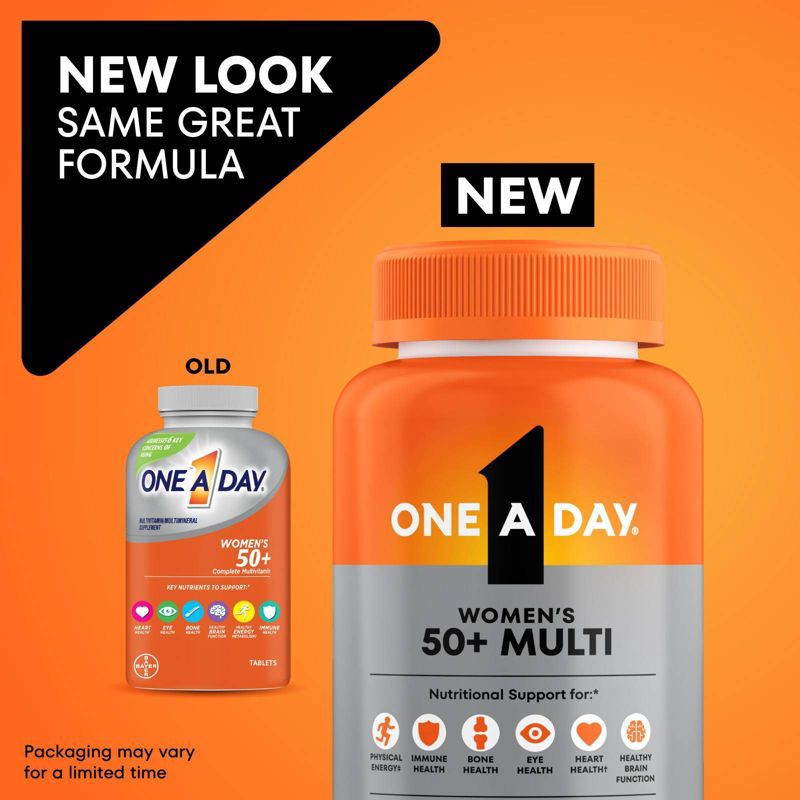 slide 3 of 10, One A Day Women's 50+ Multivitamin for Bone Health Tablets - 200ct, 200 ct