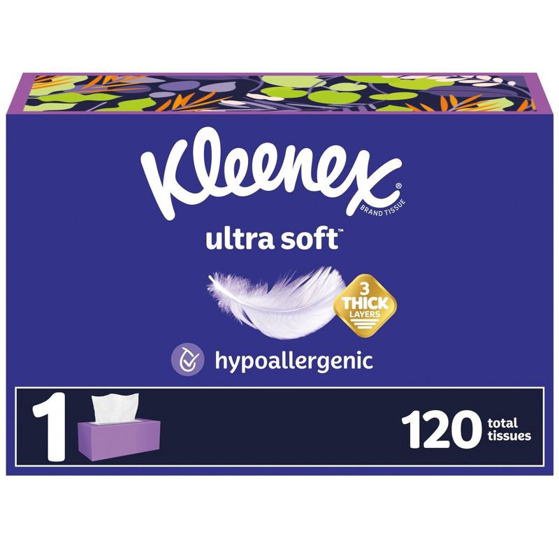 slide 1 of 10, Kleenex Ultra Soft 3-Ply Facial Tissue - 120ct, 120 ct