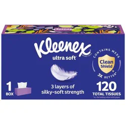 Kleenex Ultra Soft 3-Ply Facial Tissue - 120ct