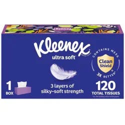 Kleenex Ultra Soft 3-Ply Facial Tissue - 120ct