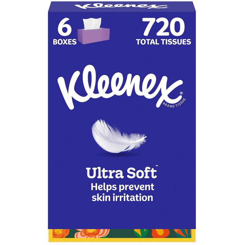 slide 1 of 10, Kleenex Ultra Soft 3-Ply Facial Tissue - 6pk/720ct: Rectangle Shape, 6 ct, 720 ct