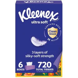 Kleenex Ultra Soft 3-Ply Facial Tissue - 6pk/720ct