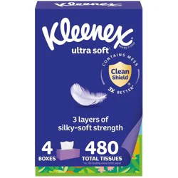 Kleenex Ultra Soft 3-Ply Facial Tissue - 4pk/480ct