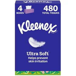Kleenex Ultra Soft 3-Ply Facial Tissue - 4pk/480ct